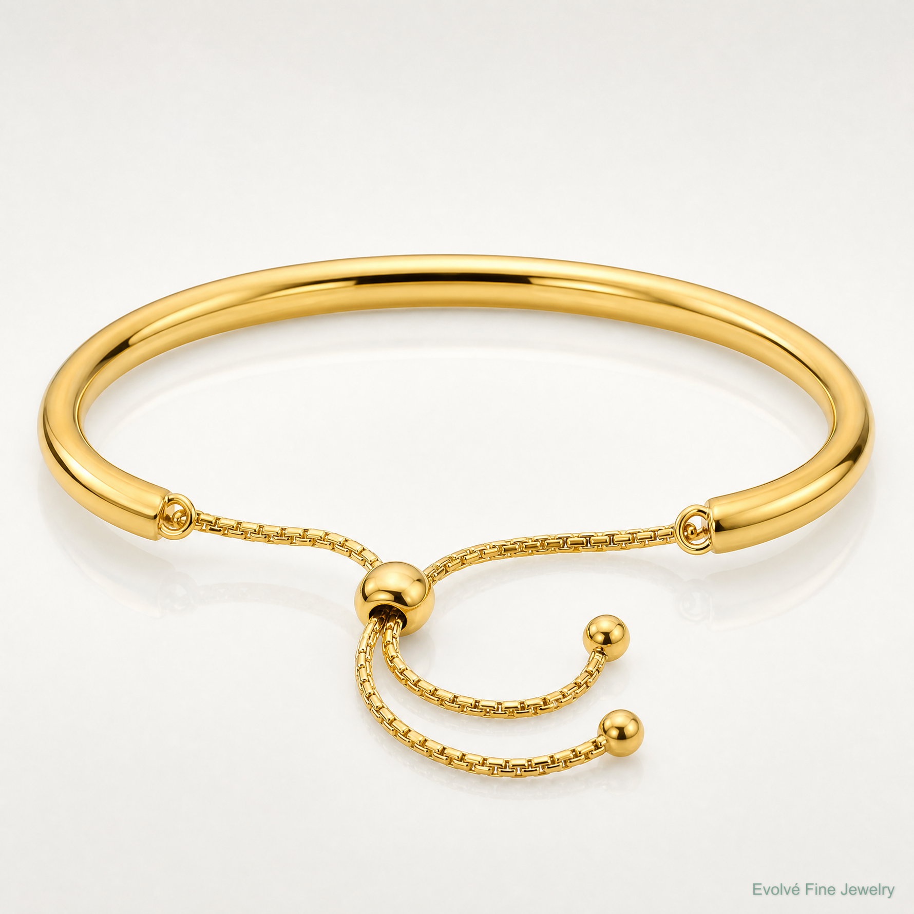 Leslie's Sterling Silver Gold-plated Polished Adjustable Bangle - Lifestyle View