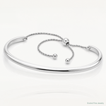 Leslie's Sterling Silver RH-plated Polished Adjustable Bangle - Lifestyle View