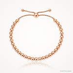 Leslie's Sterling Silver Rose-tone Polished Beaded Adjustable Bracelet - Lifestyle View