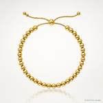 Leslie's Sterling Silver Gold-tone Polished Beaded Adjustable Bracelet - Lifestyle View