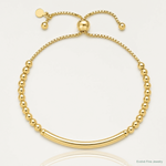 Leslie's Sterling Silver Gold-plated Beaded Adjustable Bracelet - Lifestyle View