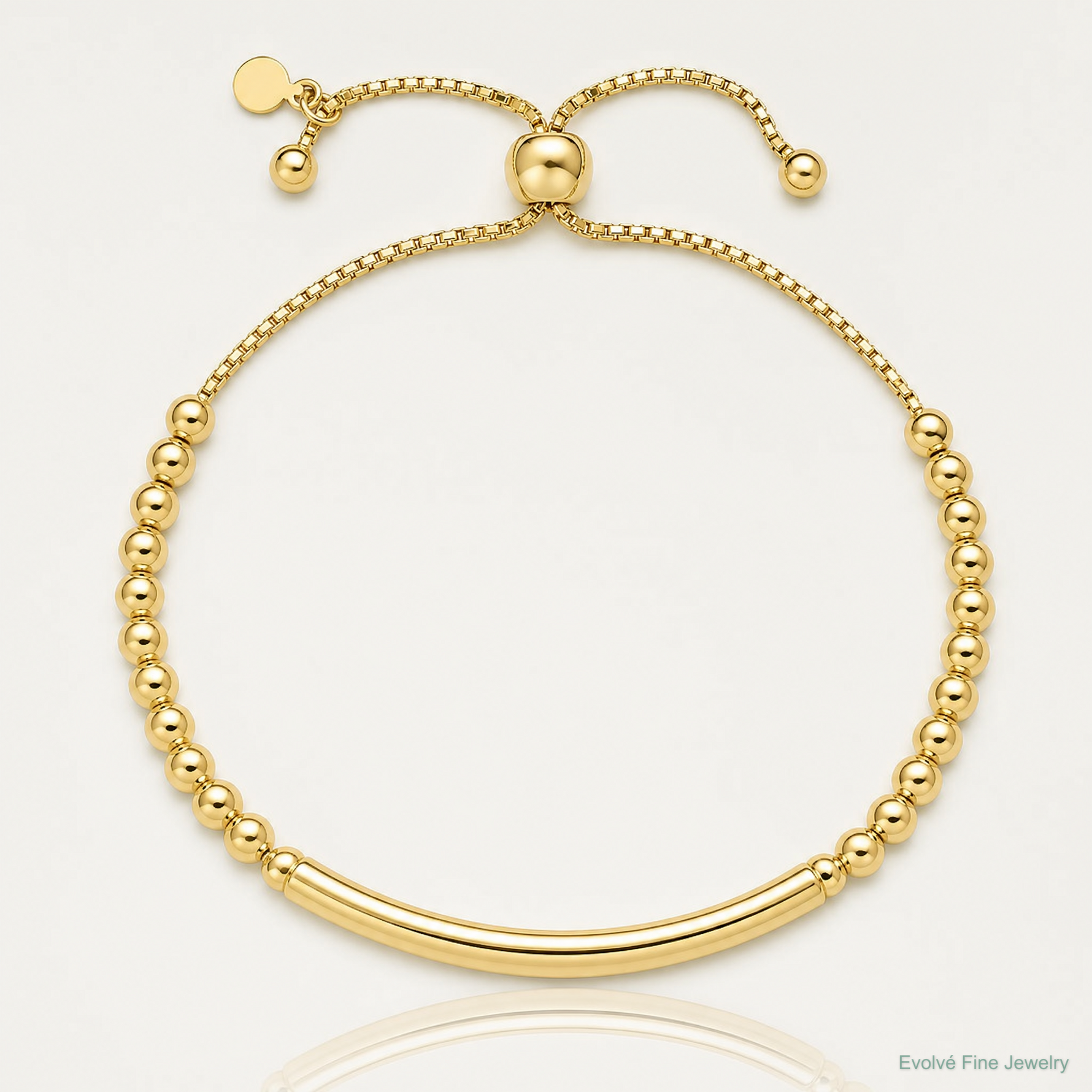 Leslie's Sterling Silver Gold-plated Beaded Adjustable Bracelet - Lifestyle View