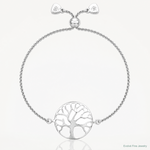Leslie's Sterling Silver RH-plated Tree of Life Adjustable Bracelet - Lifestyle View