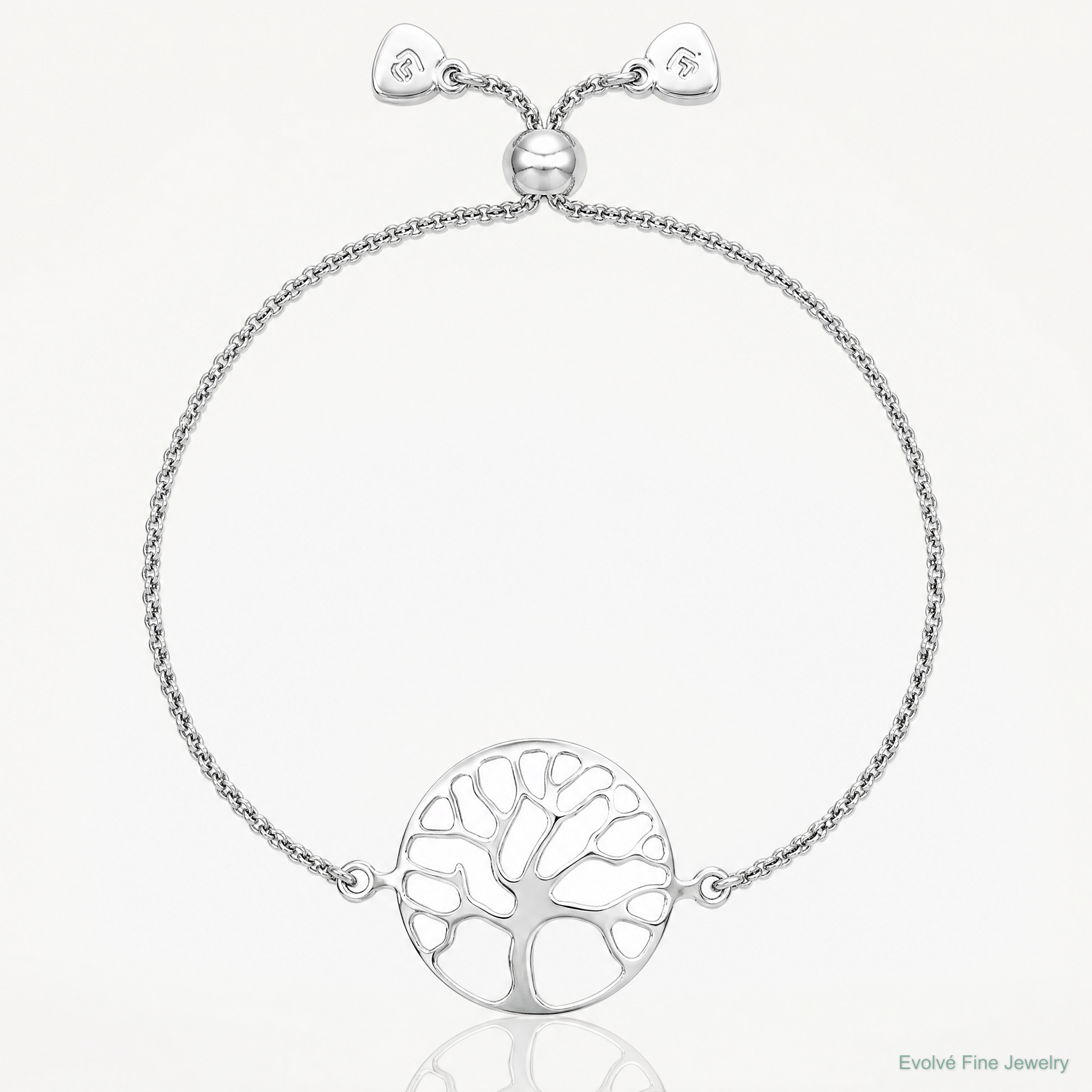 Leslie's Sterling Silver RH-plated Tree of Life Adjustable Bracelet - Lifestyle View