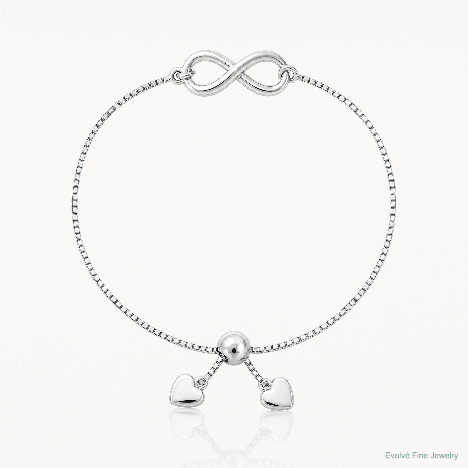 Leslie's Sterling Silver RH-plated Polished Infinity Adjustable Bracelet - Lifestyle View