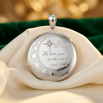 Sterling Silver Rh-plated Diamond 20mm Mom Moon/Stars Round Locket - Lifestyle View