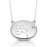 SS RH-pl 20mm Oval Love You To The Moon.. Locket w/2 in ext. Necklace - Lifestyle View