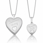 SS RH-plated Satin Forever in My Heart Locket & Pendant Necklace Set - Lifestyle View