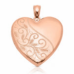 Sterling Silver Rose Gold-plated 24mm Scrolled Heart Family Locket - Lifestyle View