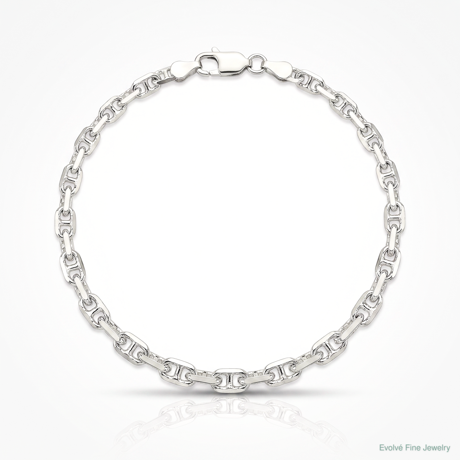 Sterling Silver Polished and D/C 3.75mm Mariner Link Chain - Lifestyle View