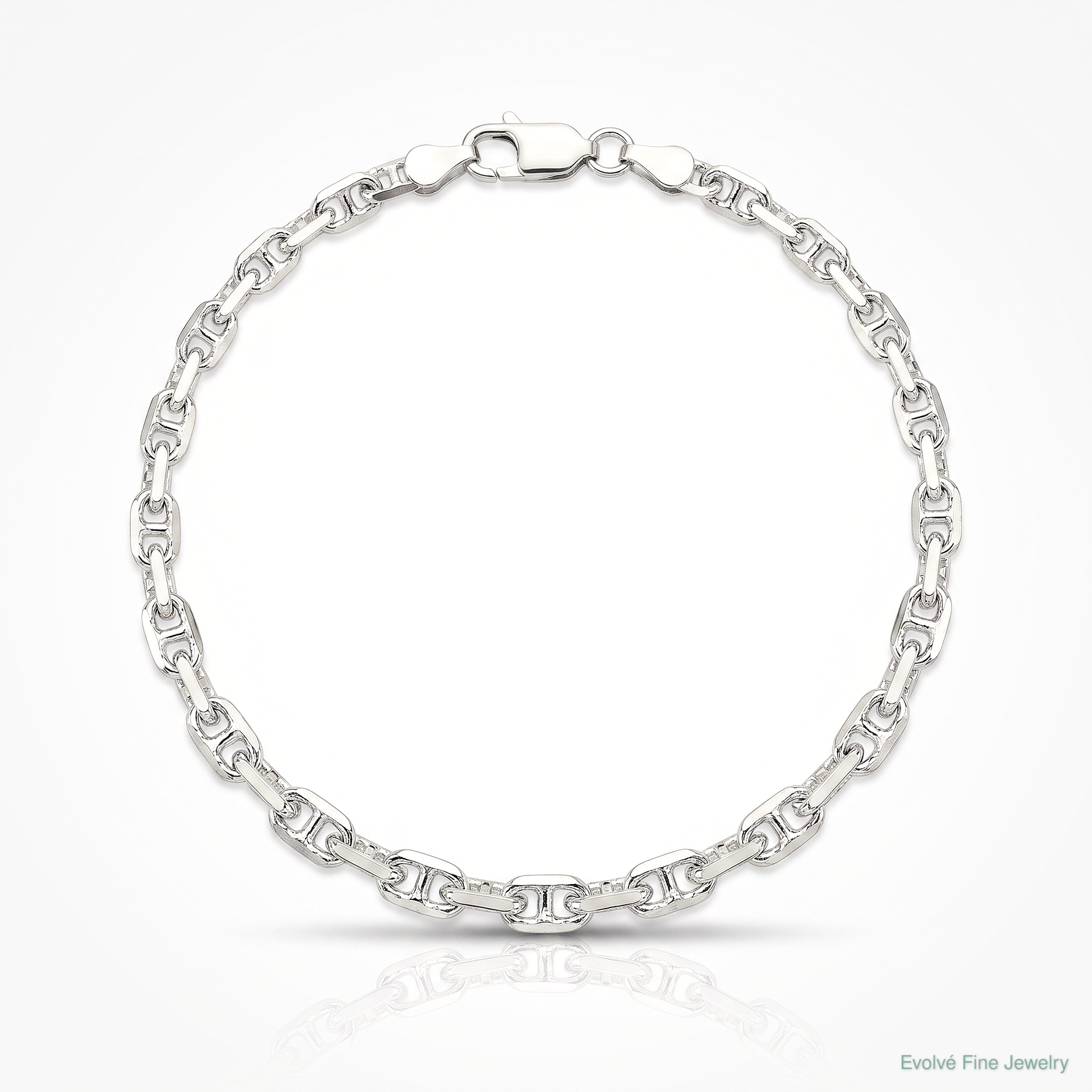 Sterling Silver Polished and D/C 3.75mm Mariner Link Chain - Lifestyle View
