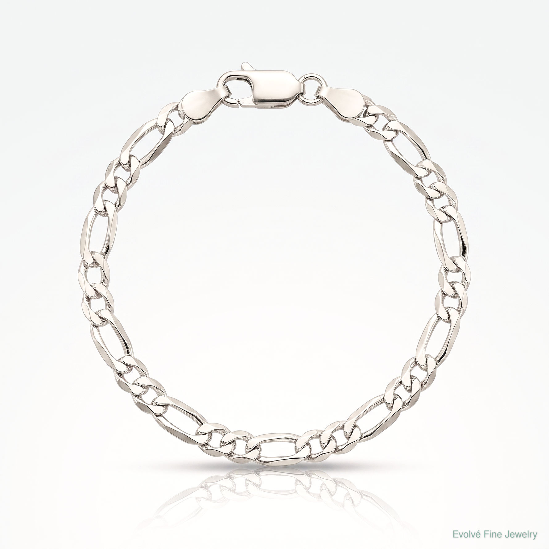 Sterling Silver 4.0mm Lightweight Flat Figaro Chain - Lifestyle View