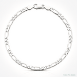 Sterling Silver Rhodium-plated 4.0mm Lightweight Flat Figaro Chain - Lifestyle View