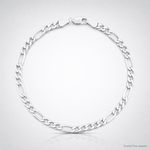 Sterling Silver Rhodium-plated 4.5mm Lightweight Flat Figaro Chain - Lifestyle View