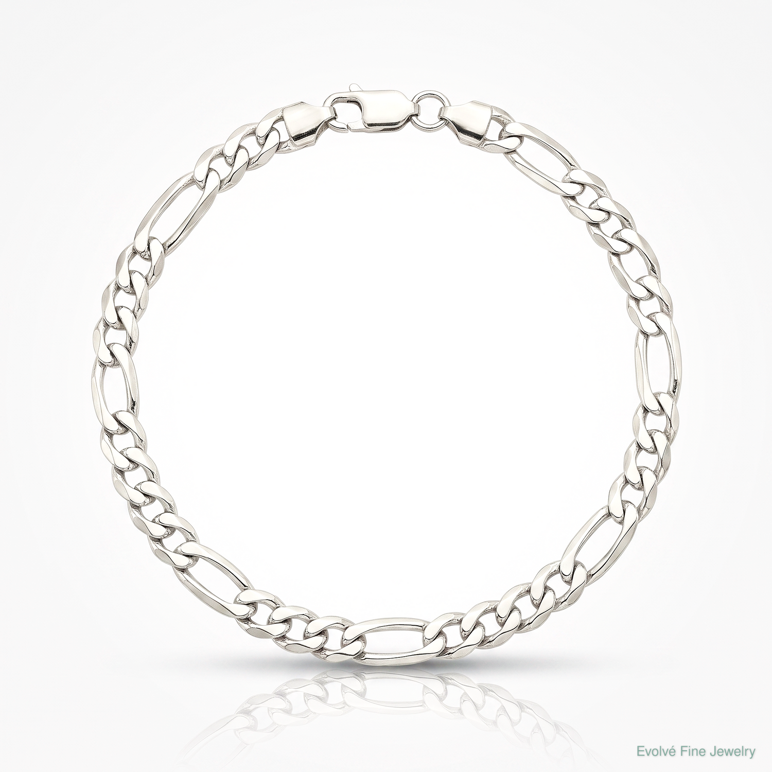 Sterling Silver 5.5mm Lightweight Flat Figaro Chain - Lifestyle View
