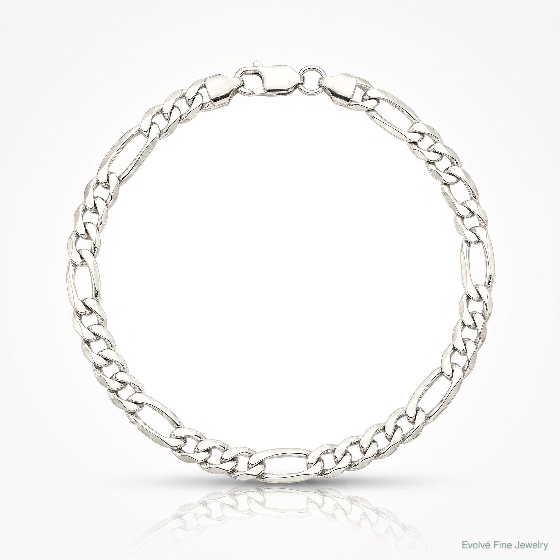 Sterling Silver 5.5mm Lightweight Flat Figaro Chain - Lifestyle View