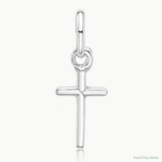 Sterling Silver Rhodium-plated Cross Charm - Lifestyle View