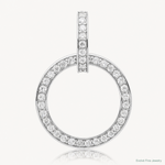 Sterling Silver Rhodium-plated CZ Circle Pendant - Lifestyle View