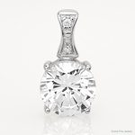 Sterling Silver Rhodium-plated CZ Pendant - Lifestyle View