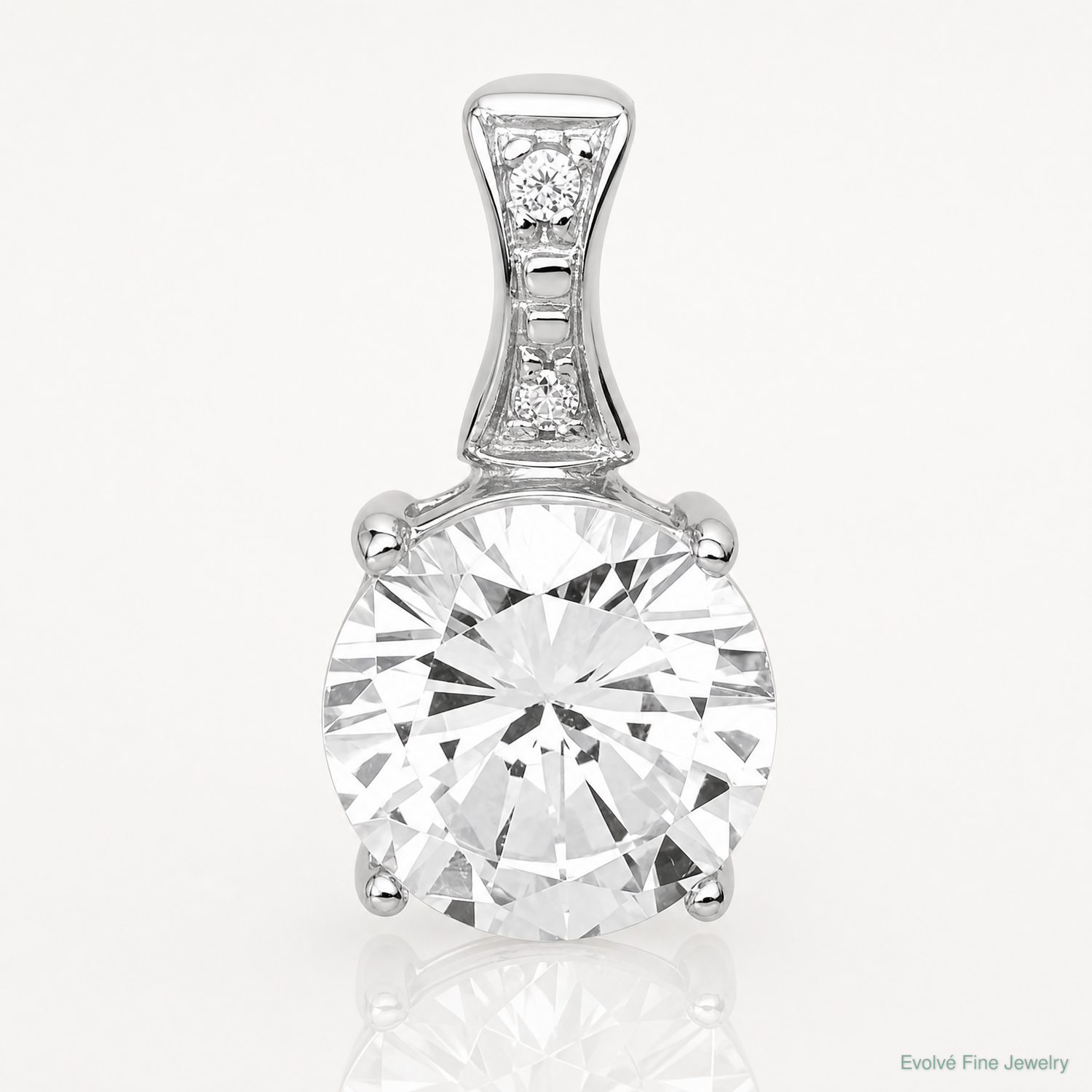 Sterling Silver Rhodium-plated CZ Pendant - Lifestyle View