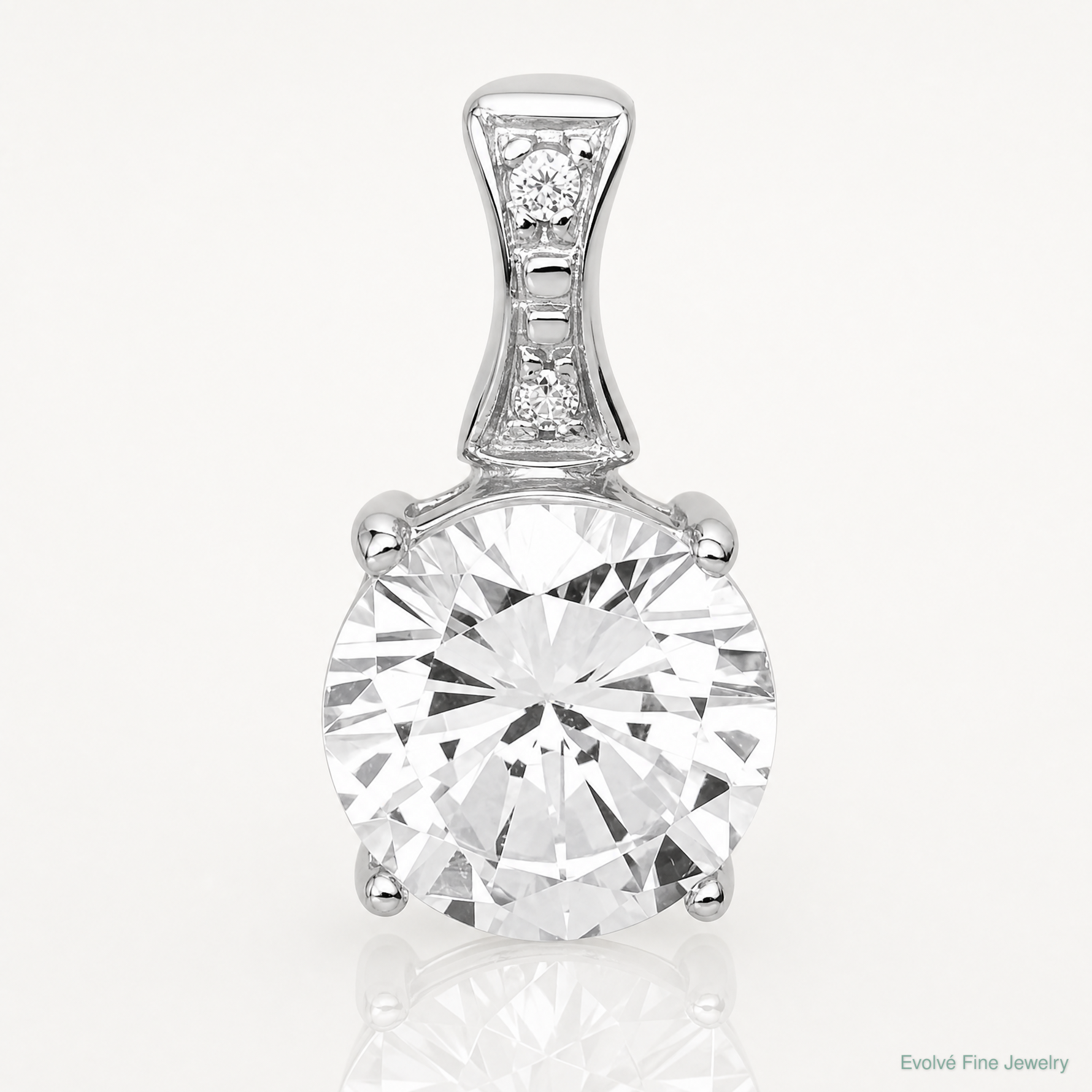 Sterling Silver Rhodium-plated CZ Pendant - Lifestyle View