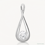 Sterling Silver Rhodium-plated CZ Tear Drop Pendant - Lifestyle View