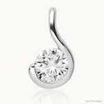 Sterling Silver Rhodium Plated CZ Pendant - Lifestyle View