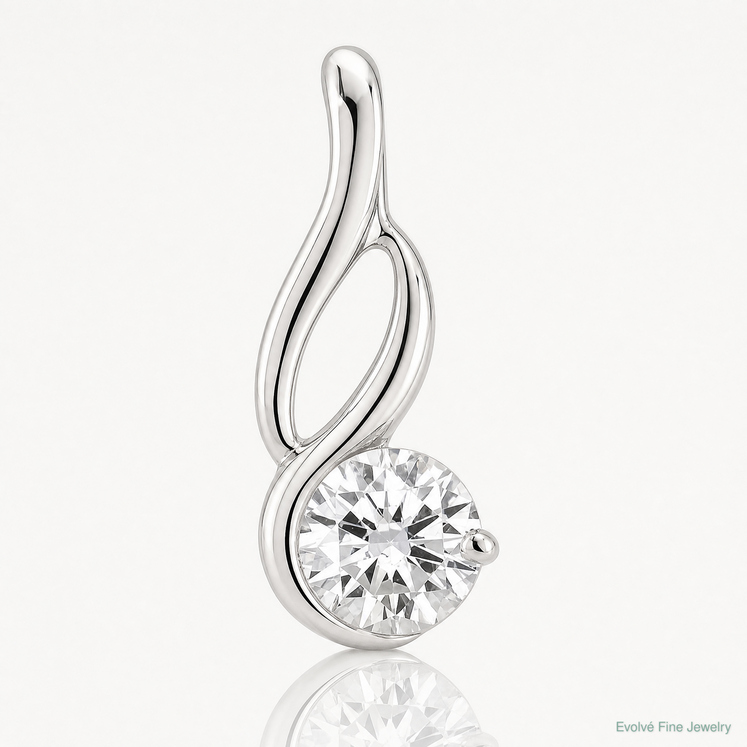 Sterling Silver CZ Pendant Chain Slide - Lifestyle View
