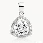 Sterling Silver Rhodium-plated Polished CZ Pendant - Lifestyle View