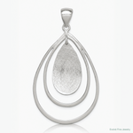 Sterling Silver Polished & Textured Teardrop Pendant - Lifestyle View