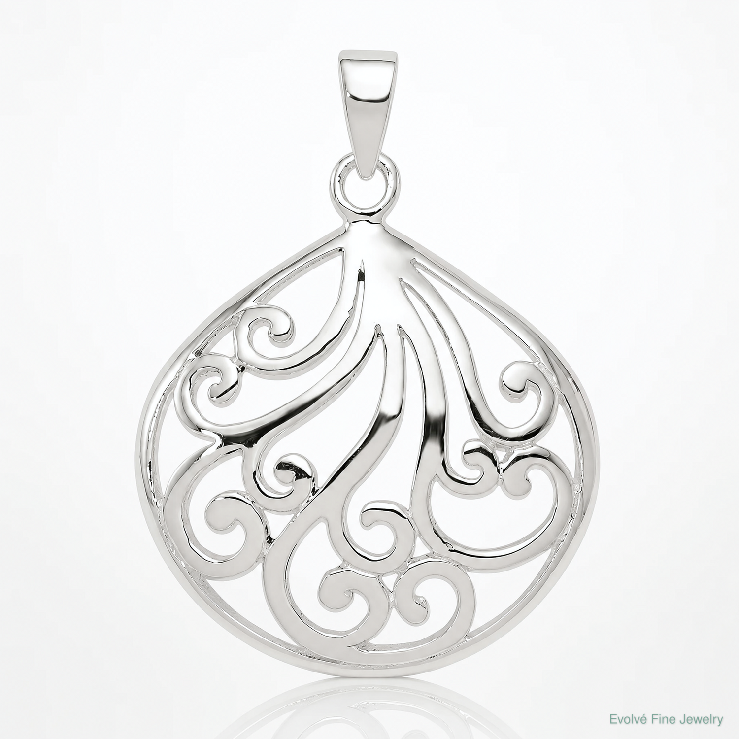 Sterling Silver Swirl Pendant - Lifestyle View