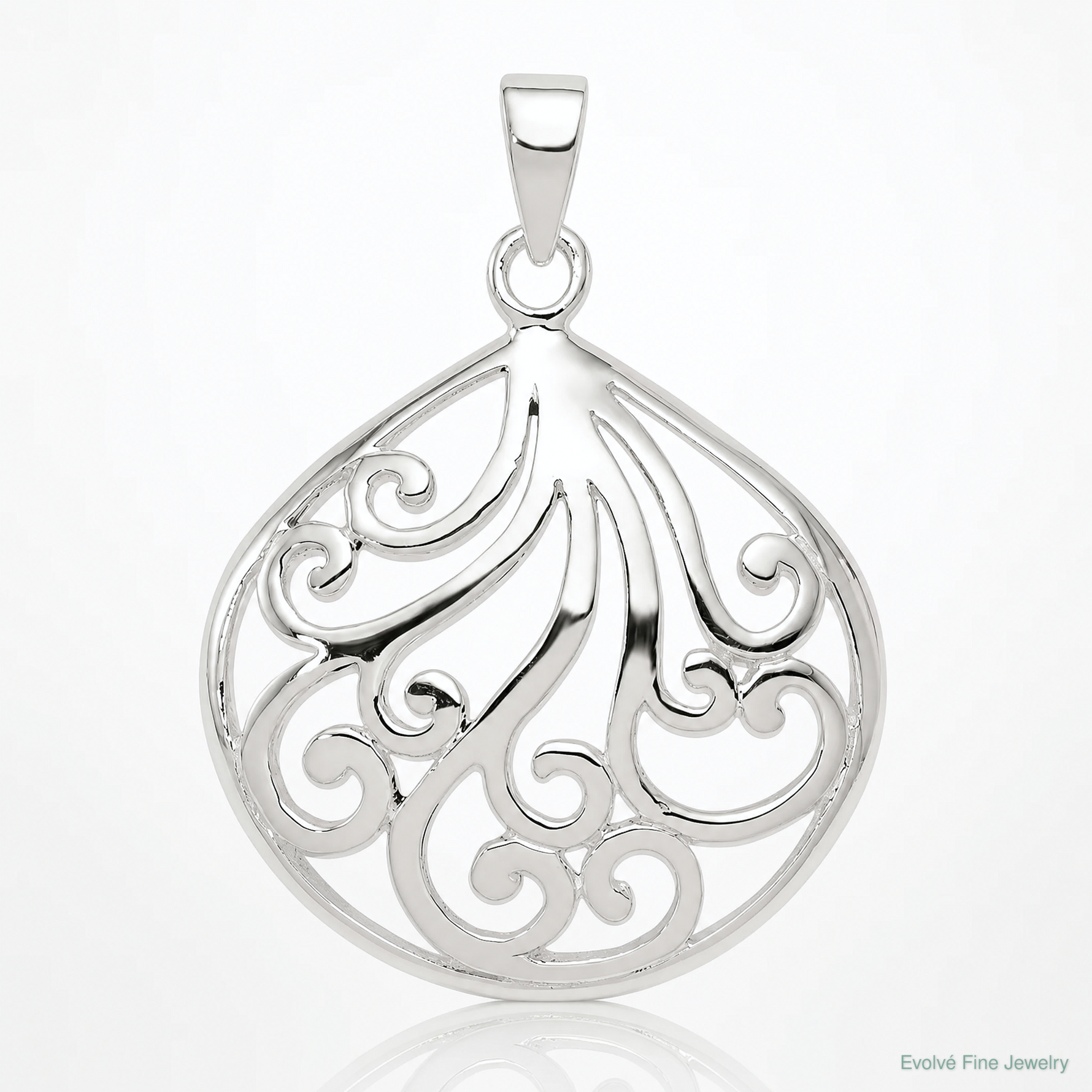 Sterling Silver Swirl Pendant - Lifestyle View