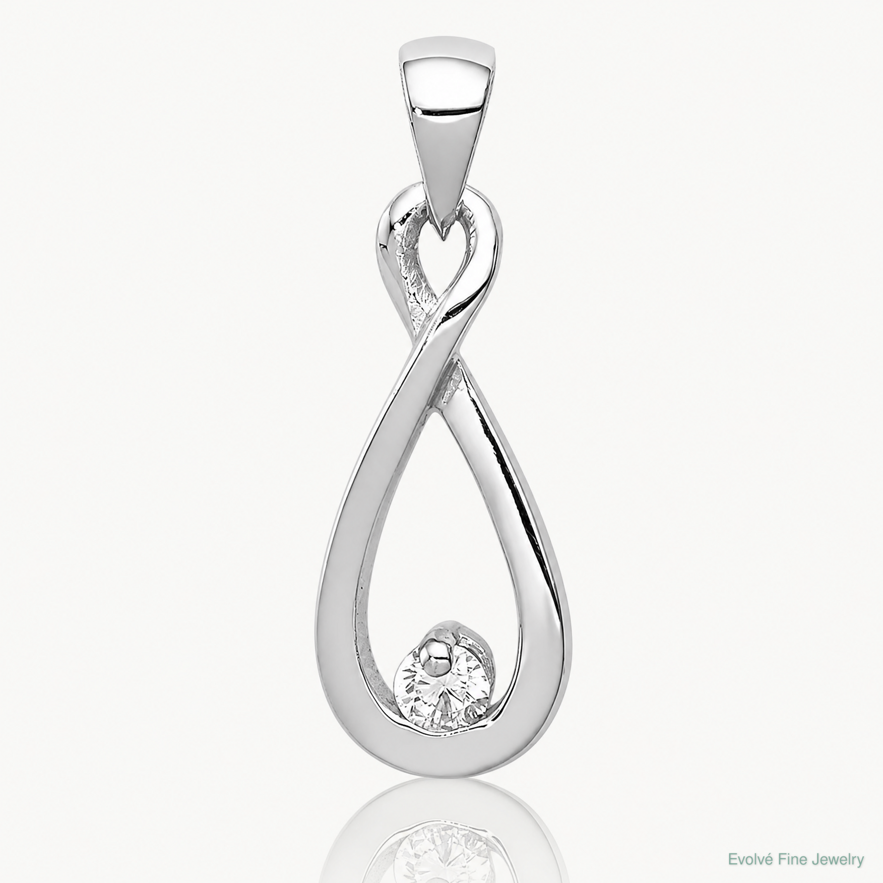 Sterling Silver Rhodium-plated w/CZ Pendant - Lifestyle View