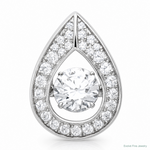 Sterling Silver Platinum-plated Vibrant CZ Pendant - Lifestyle View