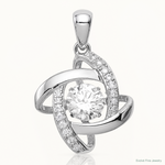 Sterling Silver Platinum-plated Vibrant CZ Pendant - Lifestyle View