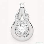 Sterling Silver Platinum-plated Vibrant CZ Knot Pendant - Lifestyle View