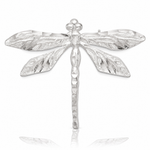 Sterling Silver Satin Finish Diamond Cut Dragon Fly Pin - Lifestyle View