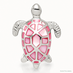 Sterling Silver Pink Mother of Pearl Turtle Slide - Lifestyle View
