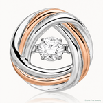 Sterling Silver Platium-plated Rose-tone Vibrant CZ Chain Slide - Lifestyle View