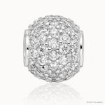 Sterling Silver Rhodium-plated CZ Bead Pendant - Lifestyle View