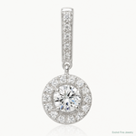 Sterling Silver CZ Halo Dangle Pendant - Lifestyle View