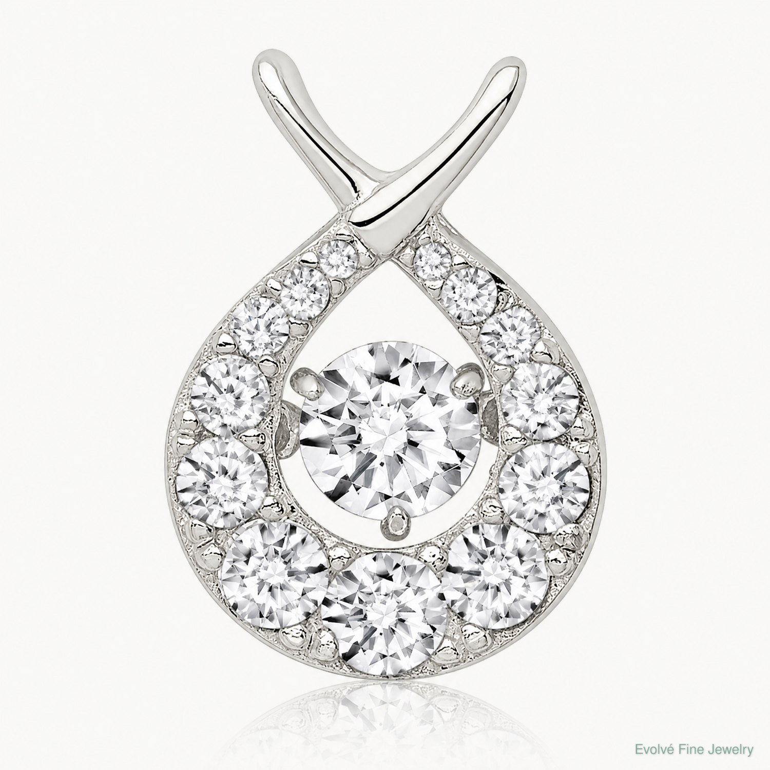 Sterling Silver Vibrant CZ Pendant - Lifestyle View