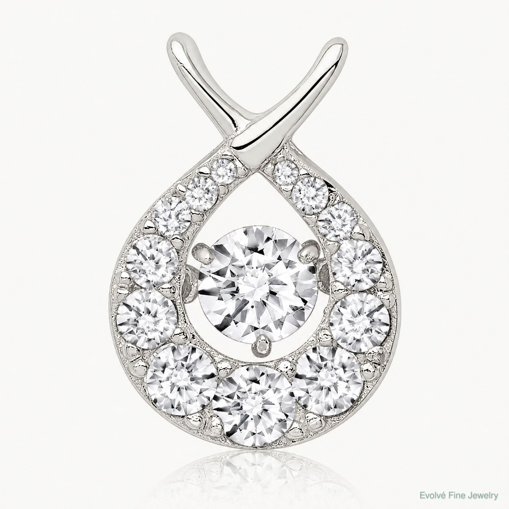 Sterling Silver Vibrant CZ Pendant - Lifestyle View