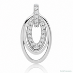 Sterling Silver Rhodium-plated CZ 3-Oval Chain Slide - Lifestyle View
