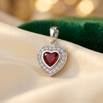 Sterling Silver Rhodium Plated Interchangeable CZ Heart Pendant - Lifestyle View