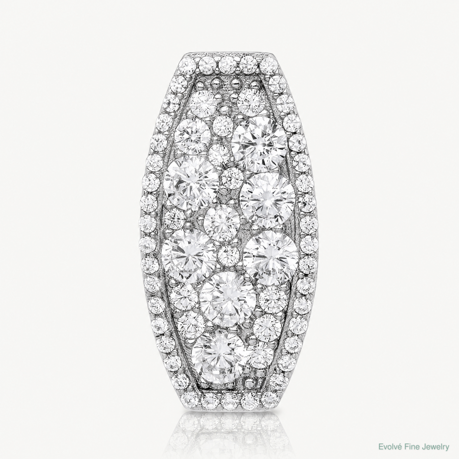 Sterling Silver Rhodium-plated CZ Slide - Lifestyle View