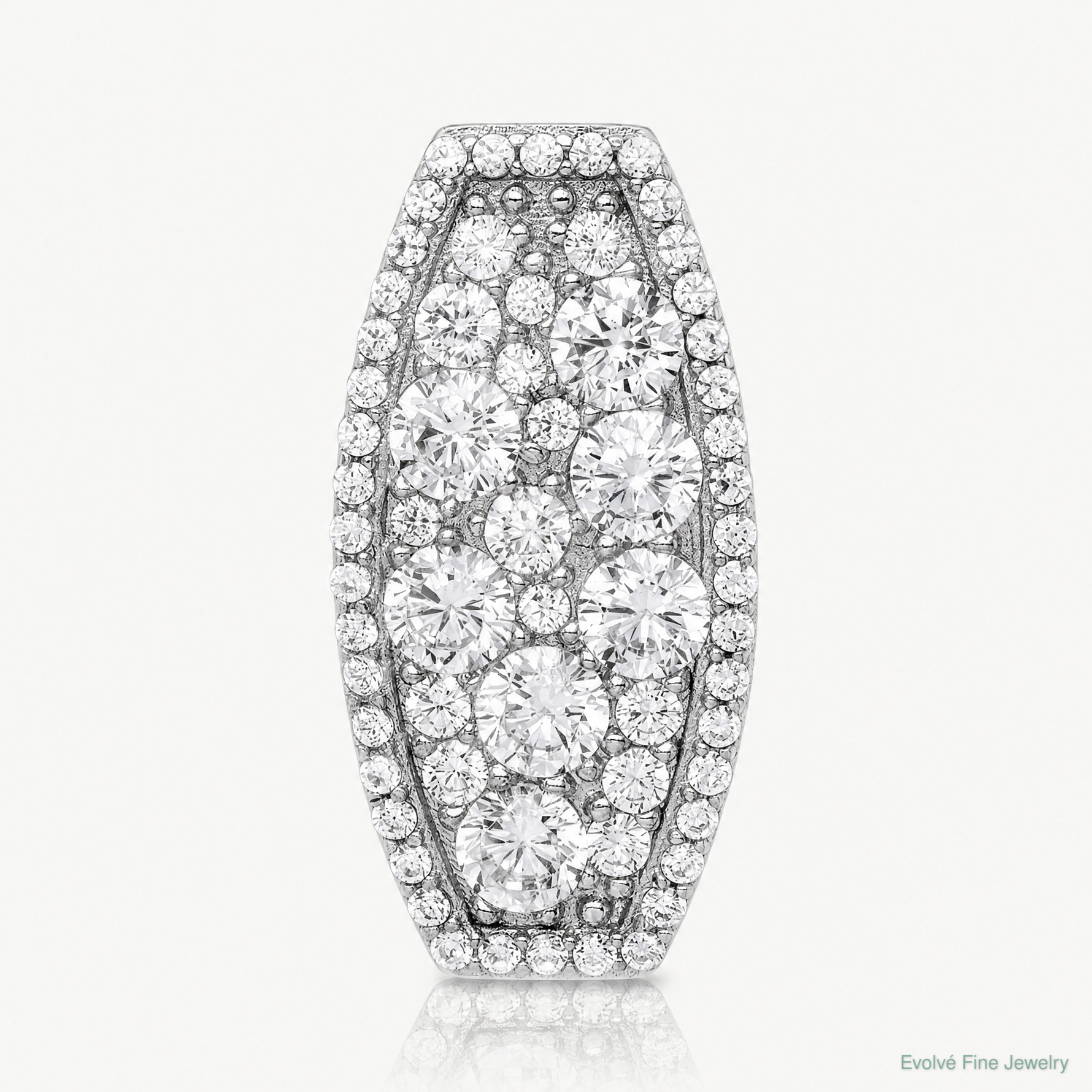 Sterling Silver Rhodium-plated CZ Slide - Lifestyle View