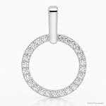Sterling Silver Polished CZ Circle Pendant - Lifestyle View