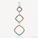 Sterling Silver Rhodium-plated Multi-color Nano Crystal Pendant - Lifestyle View