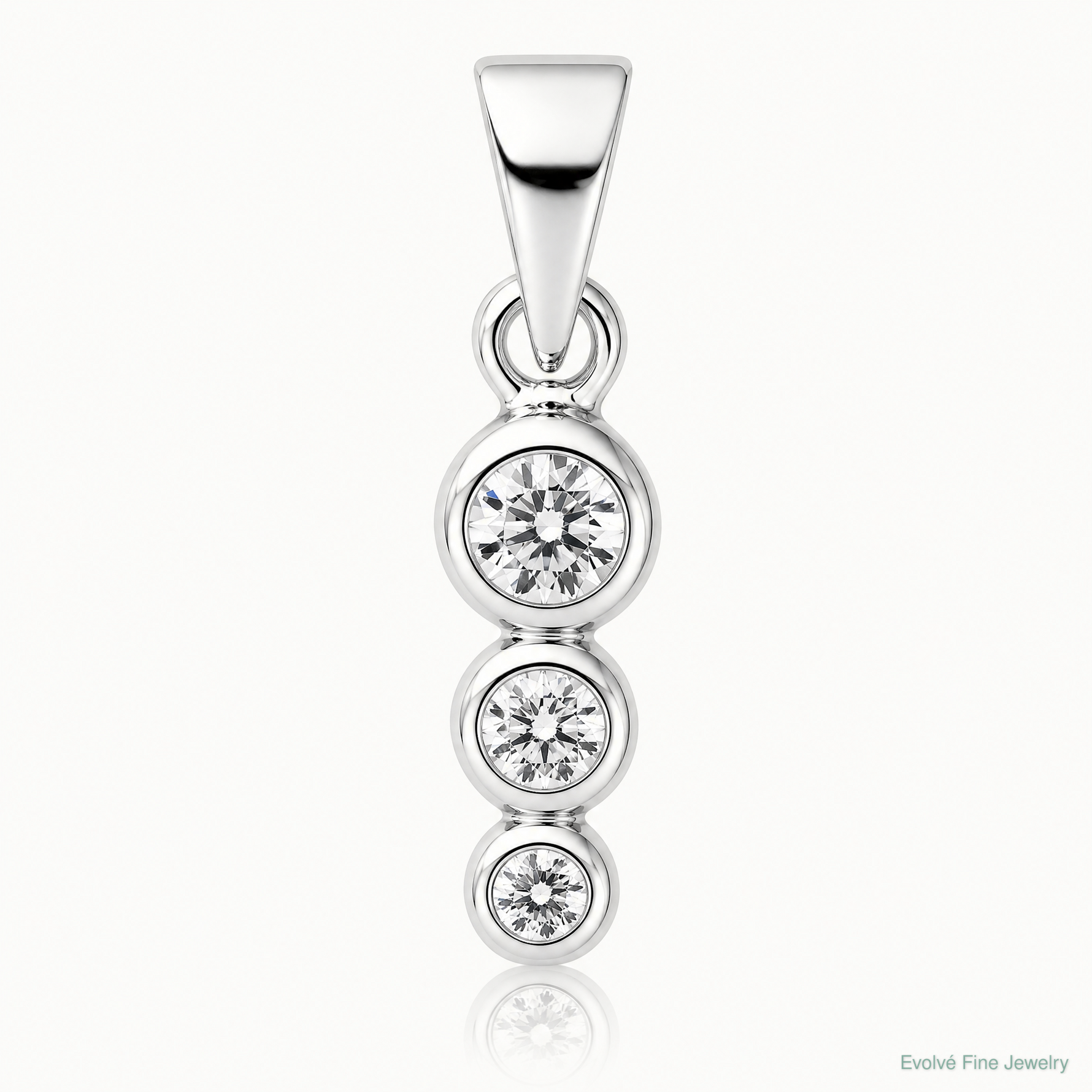 Sterling Silver RH Polished CZ  Pendant - Lifestyle View